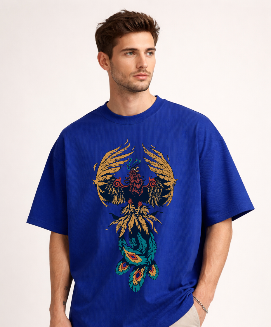 Majestic Wing Oversized Tee - Royal Blue