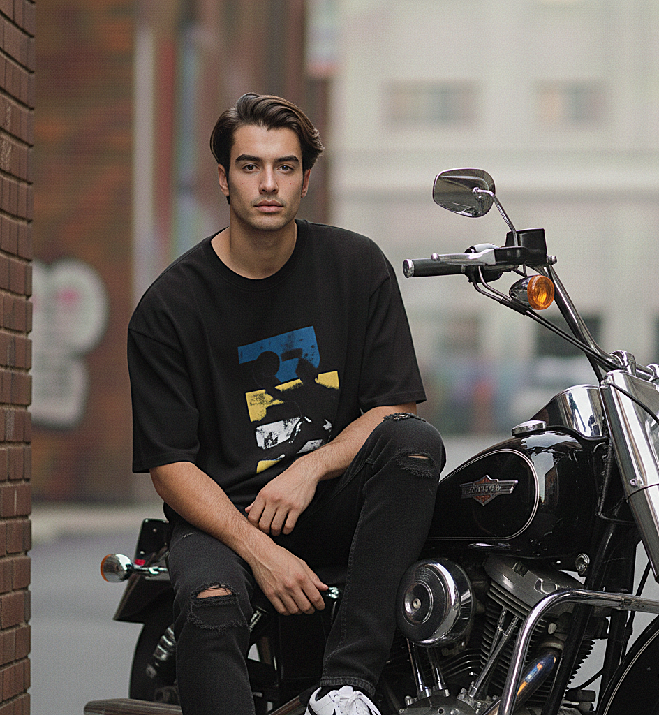 The PLAY Silhouette Oversized Black T-Shirt