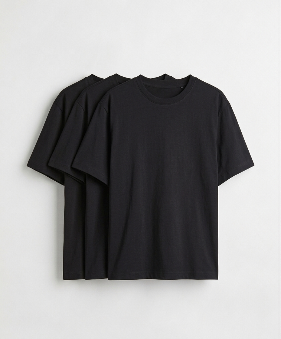 3-Pack Regular Fit t-Shirts | Black