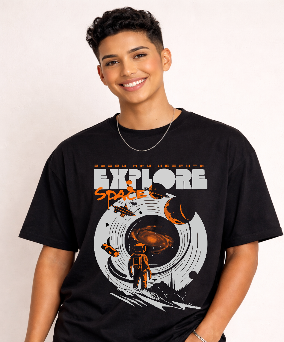 The Space Explore Galactic Graphic Tee – Carbon Black