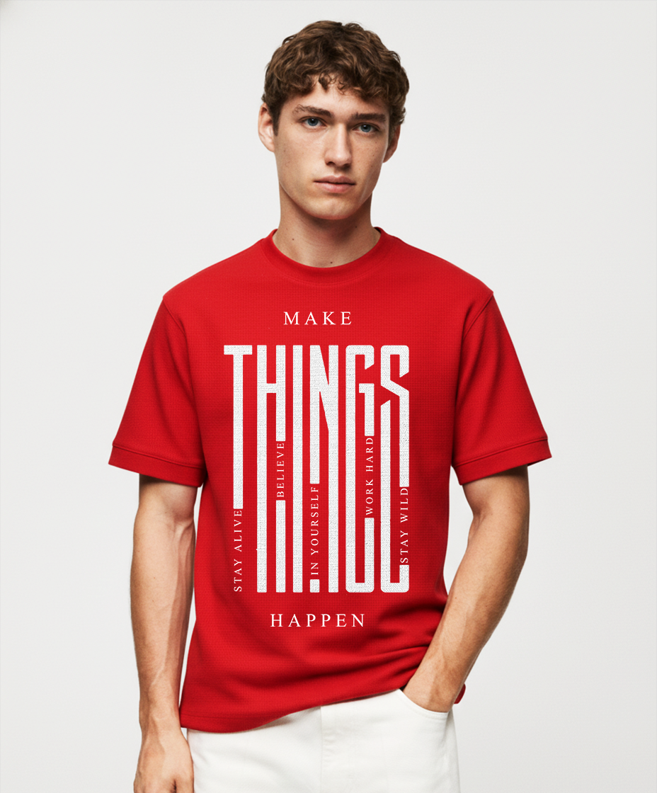Make Things Happen Regular Fit Tee – Racing Red